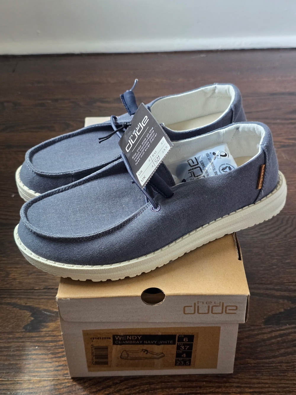 Hey Dude Wendy Chambray Navy Slip-On Loafers